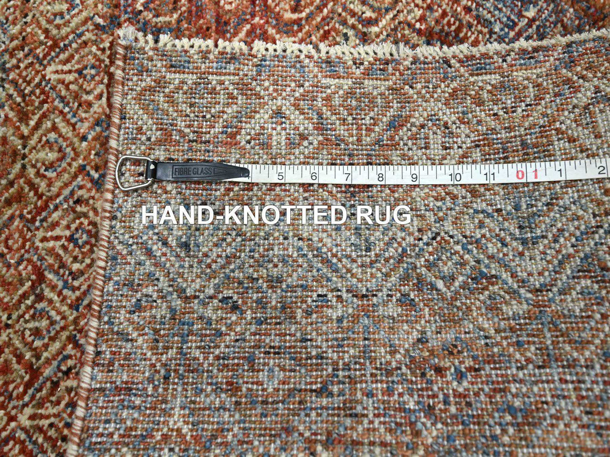 Modern / Contemporary hand-knotted wool runner in Red, 2'7" x 9'11" — SKU O076399 (view 7)