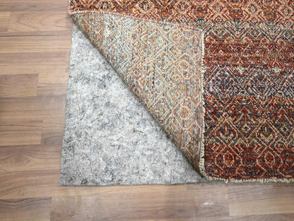Modern / Contemporary hand-knotted wool runner in Red, 2'6" x 10'2" — SKU O076400 (view 3)