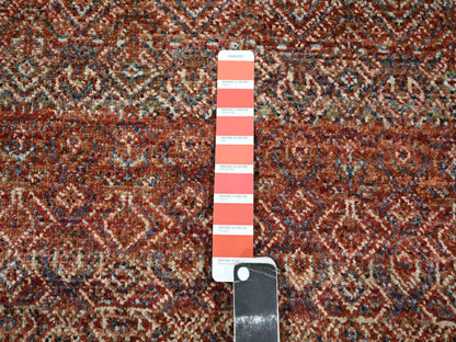 Modern / Contemporary hand-knotted wool runner in Red, 2'6" x 10'2" — SKU O076400 (view 4)