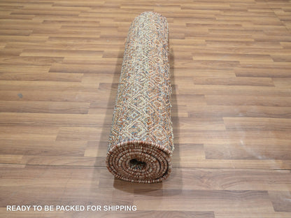 Modern / Contemporary hand-knotted wool runner in Red, 2'6" x 10'2" — SKU O076400 (view 5)