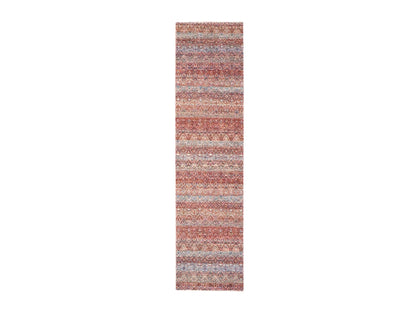 Modern / Contemporary hand-knotted wool runner in Red, 2'6" x 10'2" — SKU O076401