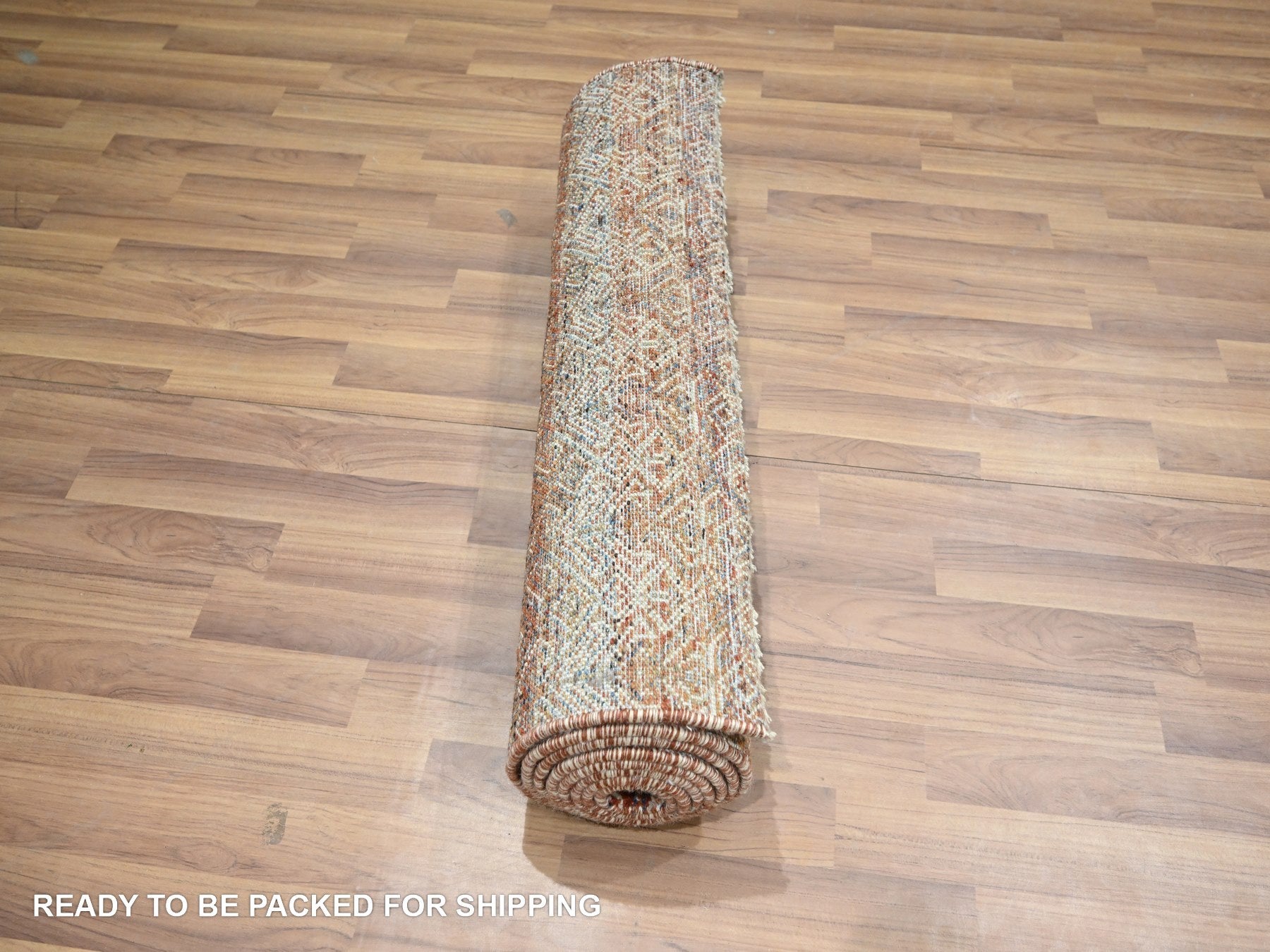 Modern / Contemporary hand-knotted wool runner in Red, 2'6" x 10'2" — SKU O076401 (view 5)