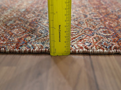 Modern / Contemporary hand-knotted wool runner in Red, 2'6" x 10'2" — SKU O076401 (view 6)