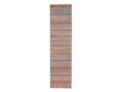 Modern / Contemporary hand-knotted wool runner in Red, 2'7" x 10' — SKU O076402