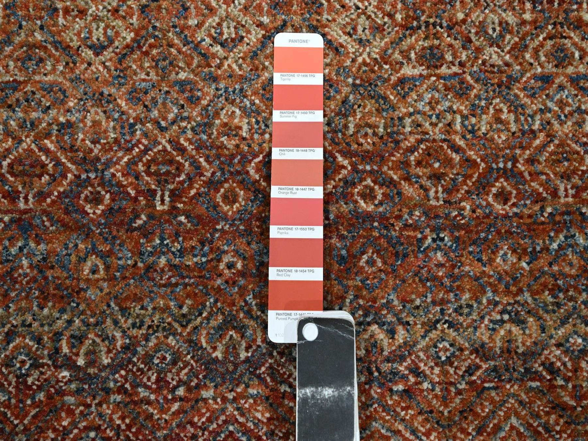 Modern / Contemporary hand-knotted wool runner in Red, 2'7" x 10' — SKU O076402 (view 4)
