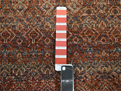 Modern / Contemporary hand-knotted wool runner in Red, 2'7" x 10' — SKU O076402 (view 4)