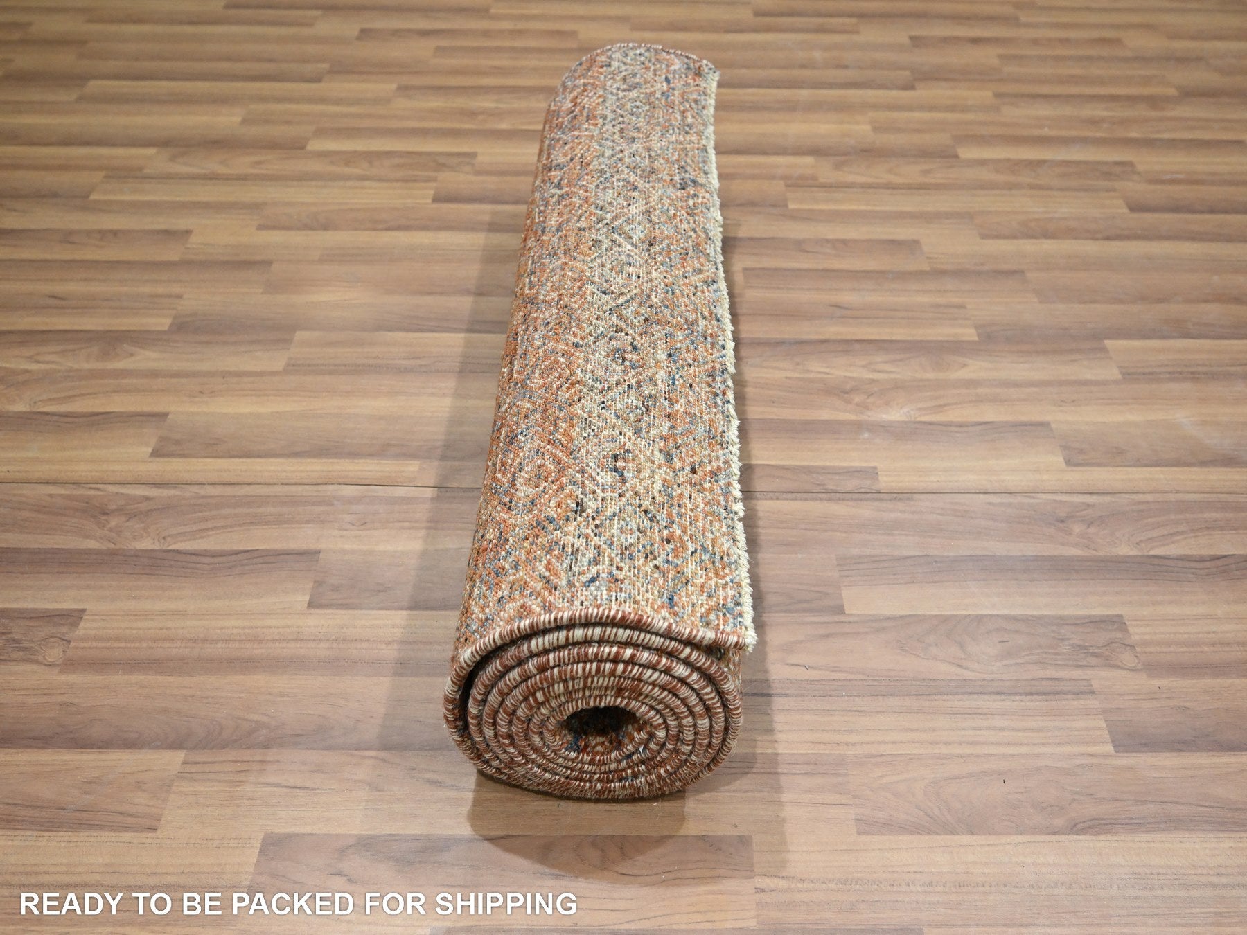 Modern / Contemporary hand-knotted wool runner in Red, 2'7" x 10' — SKU O076402 (view 5)