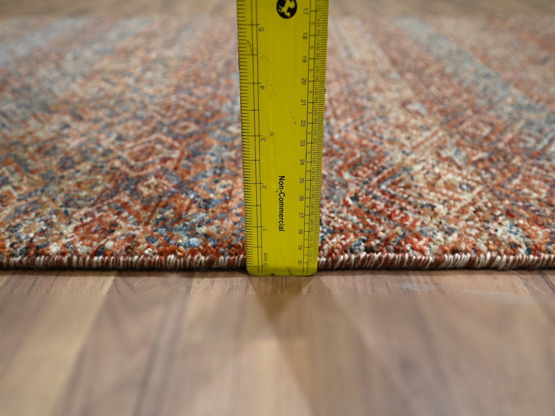 Modern / Contemporary hand-knotted wool runner in Red, 2'7" x 10' — SKU O076402 (view 6)
