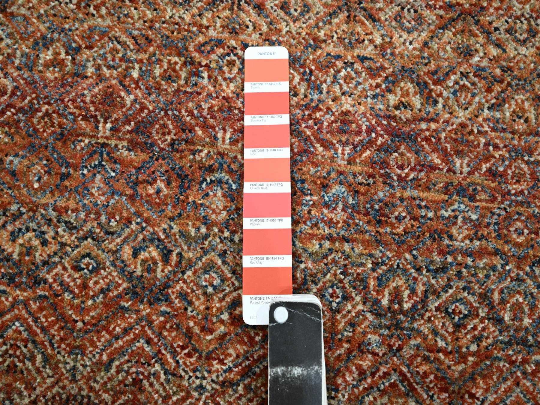Modern / Contemporary hand-knotted wool runner in Red, 2'7" x 10' — SKU O076403 (view 4)