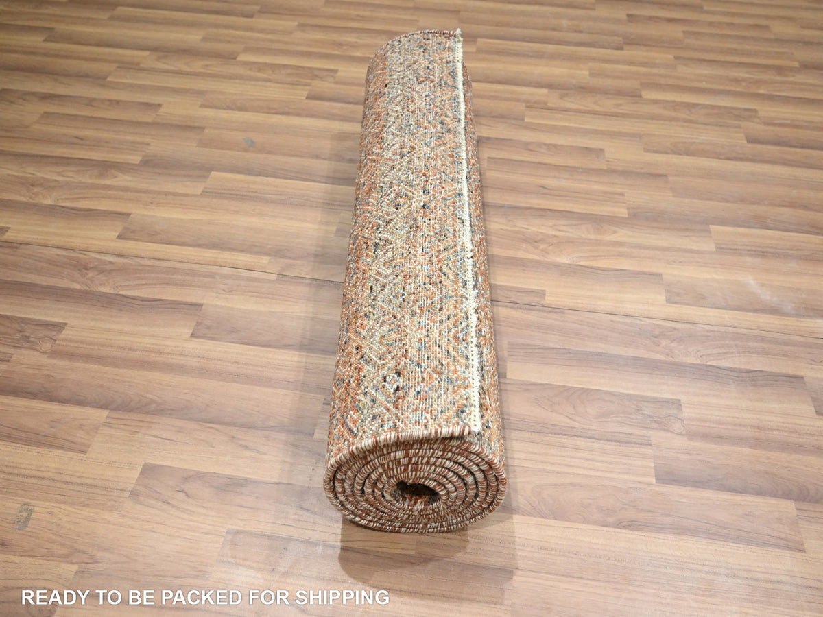 Modern / Contemporary hand-knotted wool runner in Red, 2'7" x 10' — SKU O076403 (view 5)
