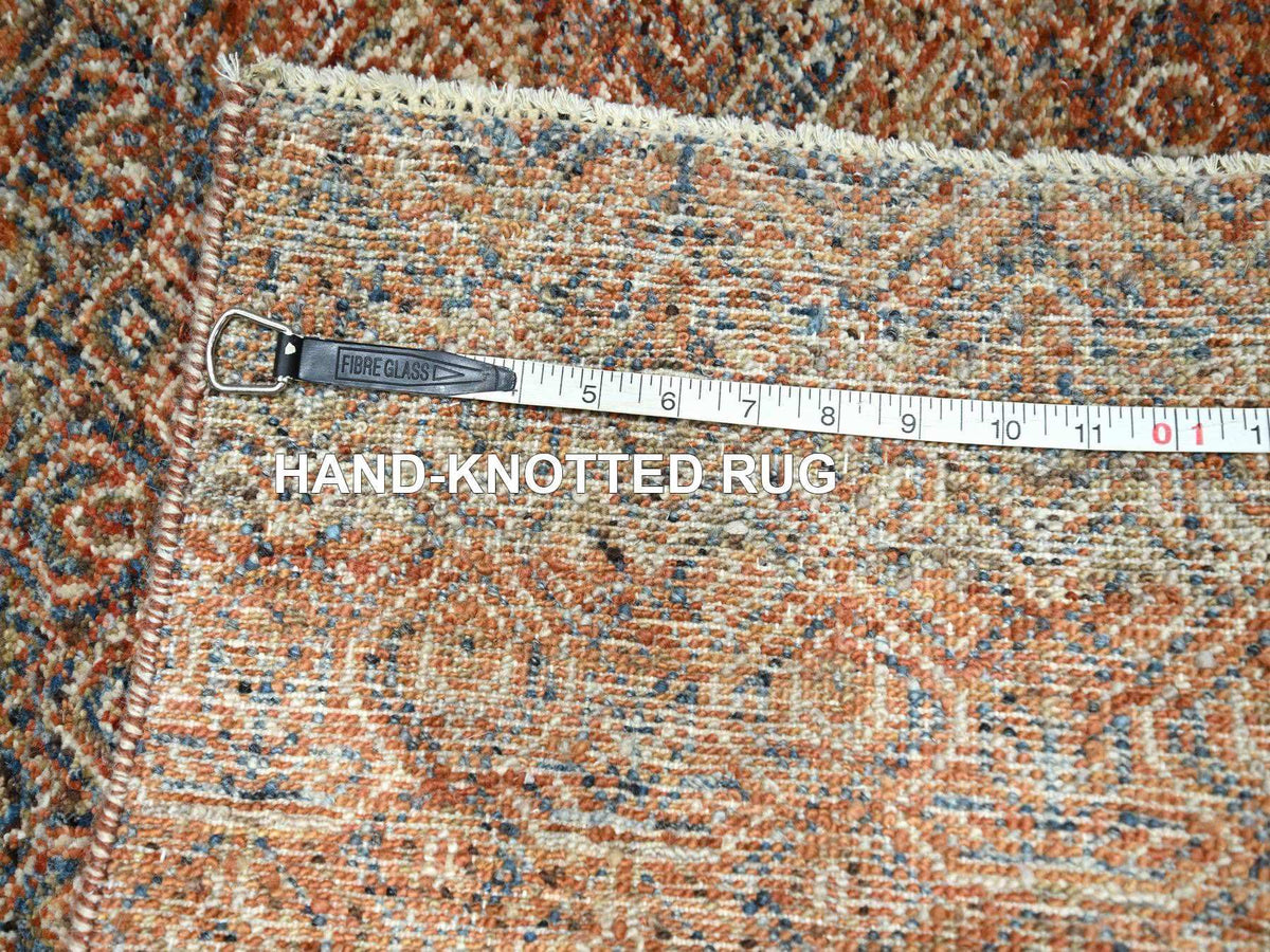 Modern / Contemporary hand-knotted wool runner in Red, 2'7" x 10' — SKU O076403 (view 7)