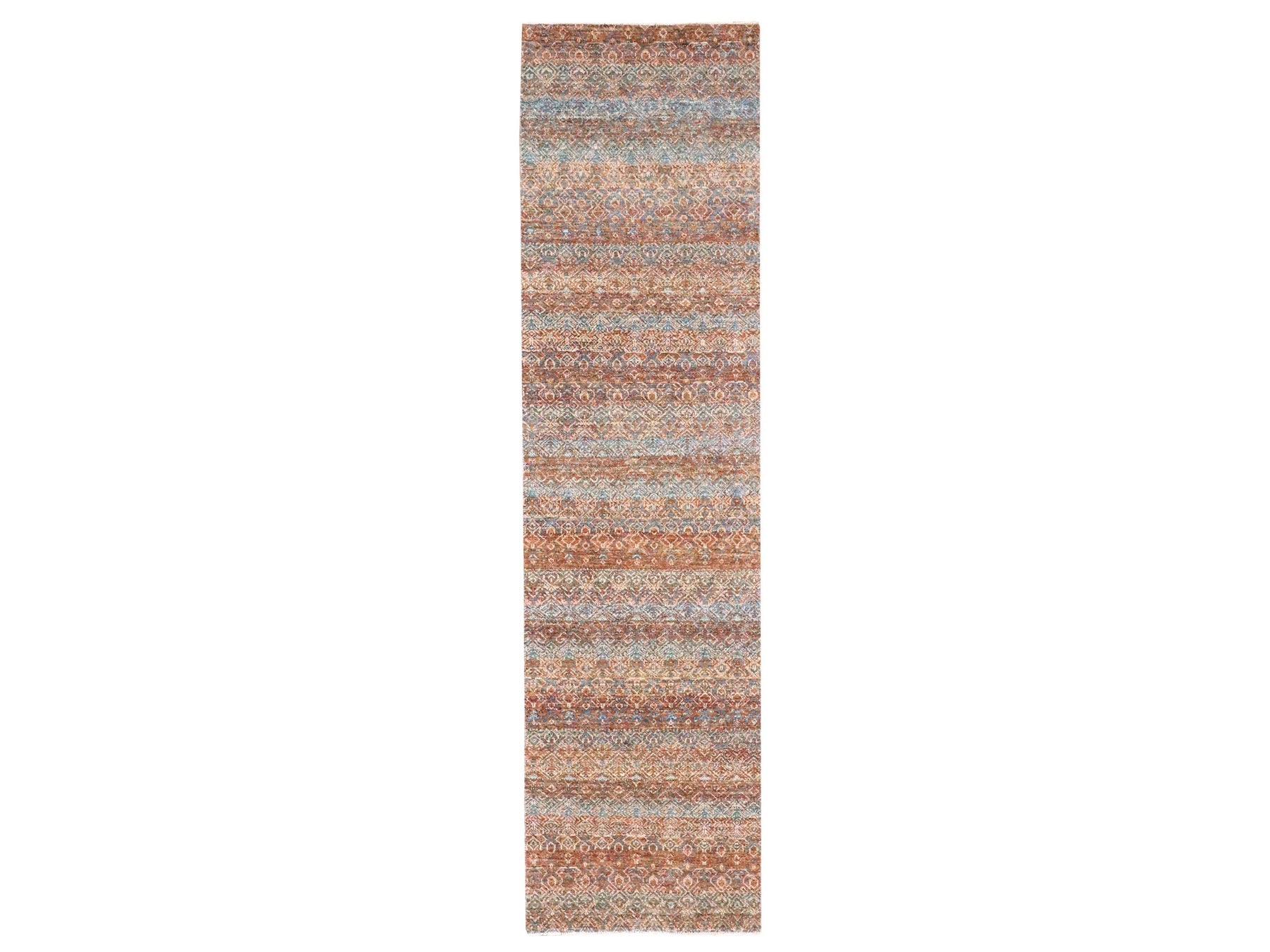 Modern / Contemporary hand-knotted wool runner in Red, 2'7" x 9'11" — SKU O076404