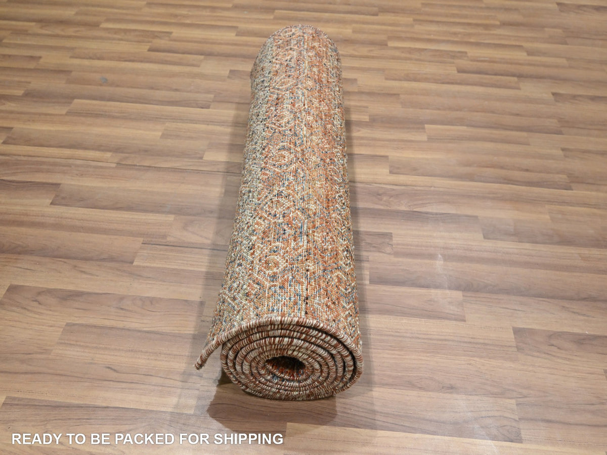 Modern / Contemporary hand-knotted wool runner in Red, 2'7" x 9'11" — SKU O076404 (view 5)