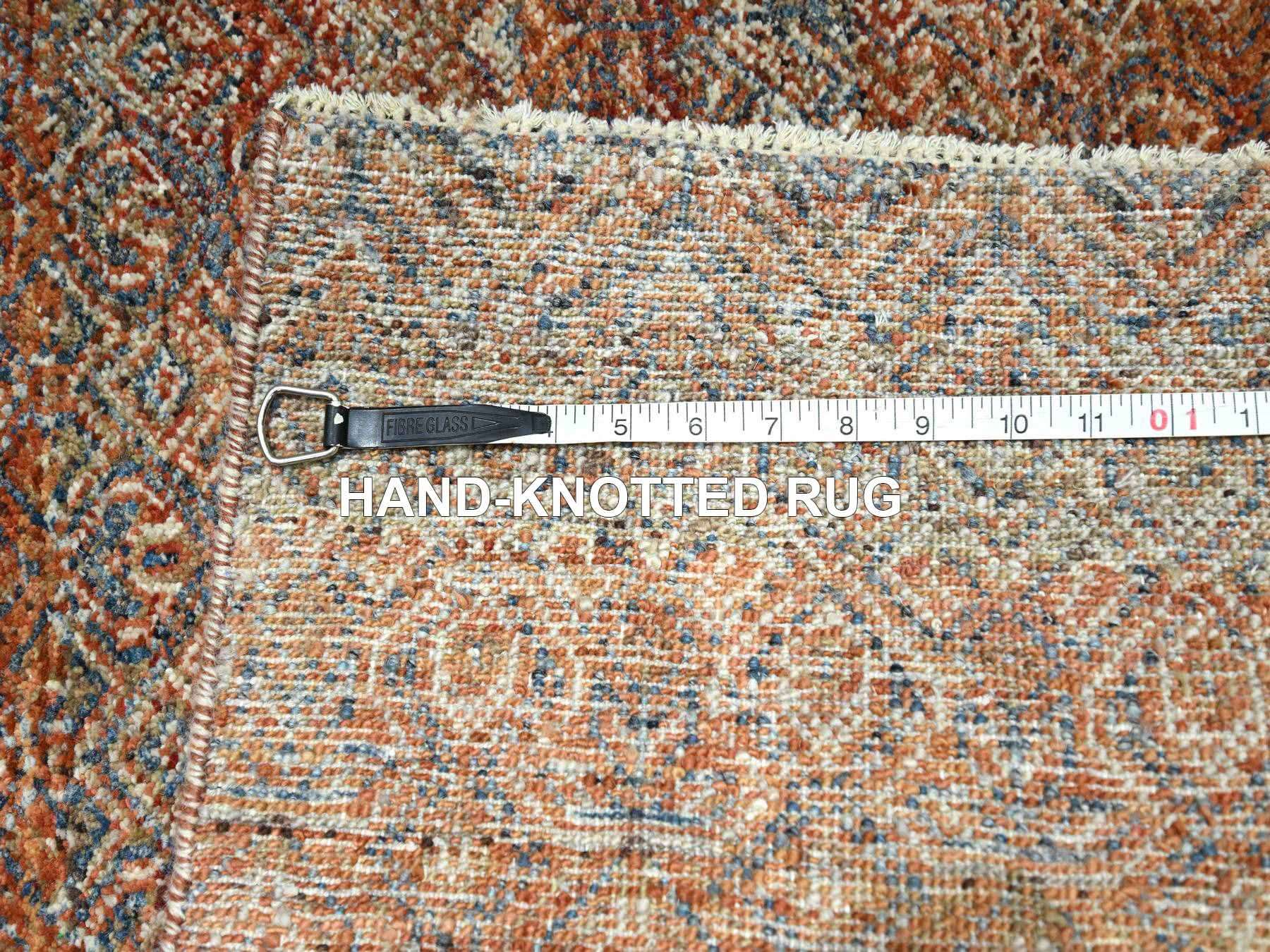 Modern / Contemporary hand-knotted wool runner in Red, 2'7" x 9'11" — SKU O076404 (view 7)