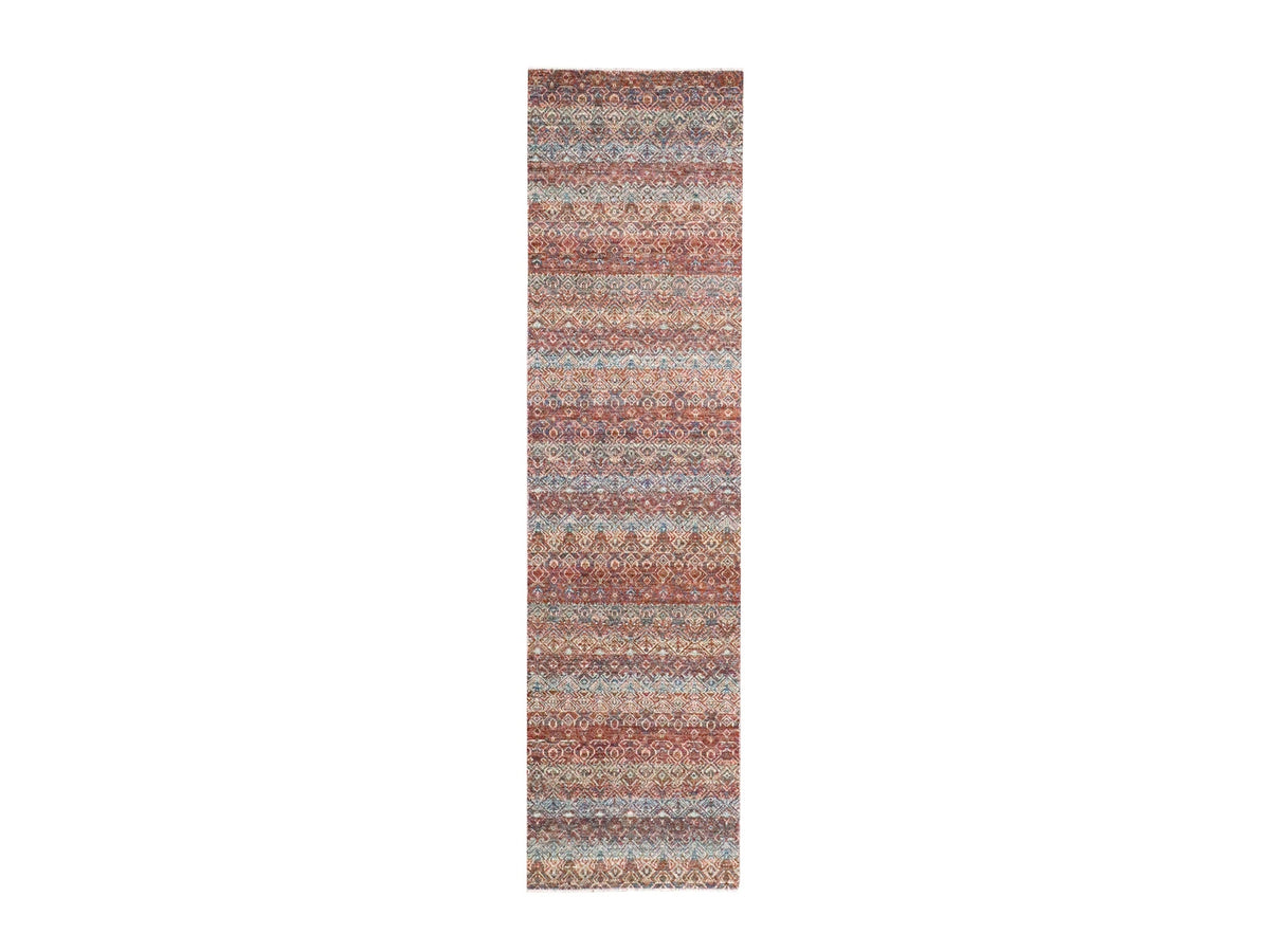 Modern / Contemporary hand-knotted wool runner in Red, 2'7" x 9'11" — SKU O076405