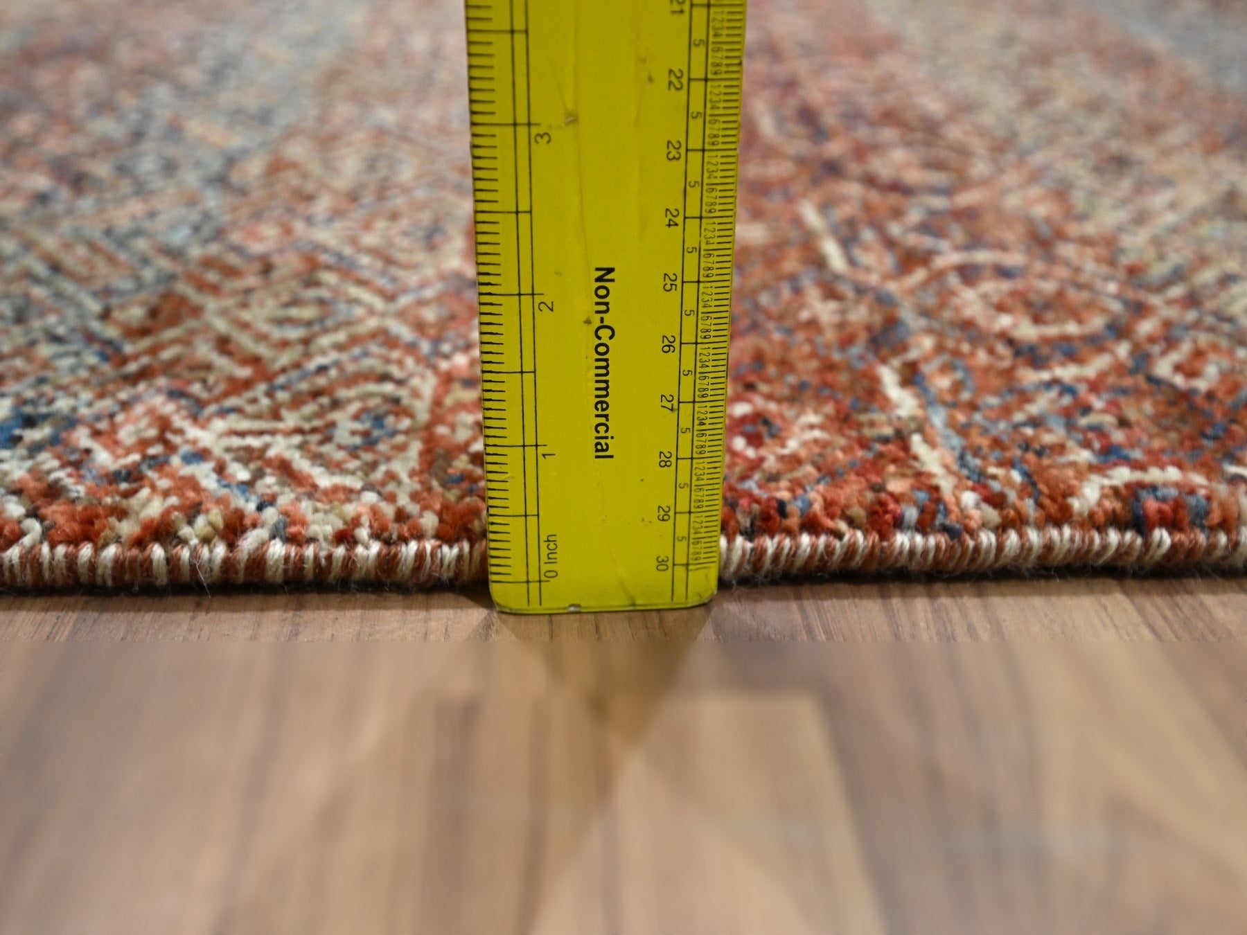 Modern / Contemporary hand-knotted wool runner in Red, 2'7" x 9'11" — SKU O076405 (view 6)
