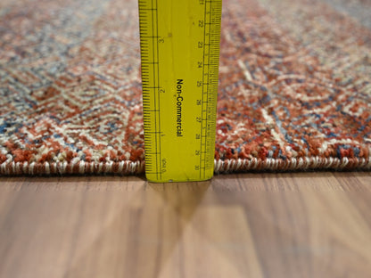 Modern / Contemporary hand-knotted wool runner in Red, 2'7" x 9'11" — SKU O076405 (view 6)