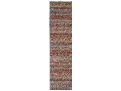 Modern / Contemporary hand-knotted wool runner in Red, 2'6" x 10'2" — SKU O076406
