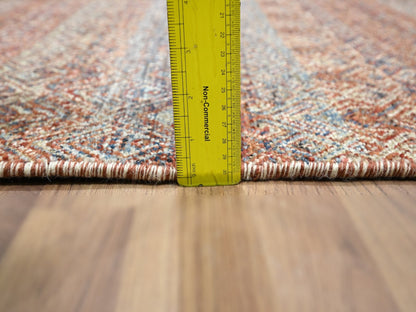 Modern / Contemporary hand-knotted wool runner in Red, 2'6" x 10'2" — SKU O076406 (view 6)
