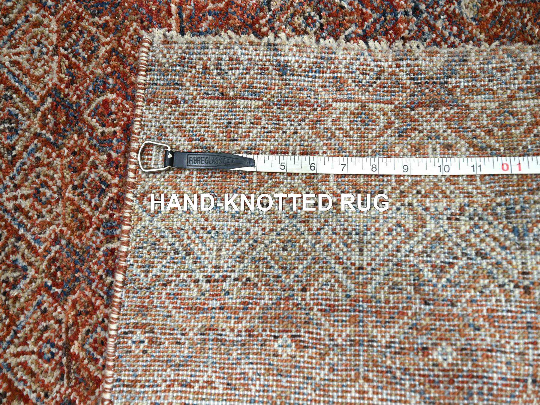 Modern / Contemporary hand-knotted wool runner in Red, 2'6" x 10'2" — SKU O076406 (view 7)