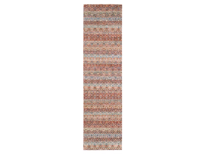 Modern / Contemporary hand-knotted wool runner in Red, 2'7" x 9'11" — SKU O076407