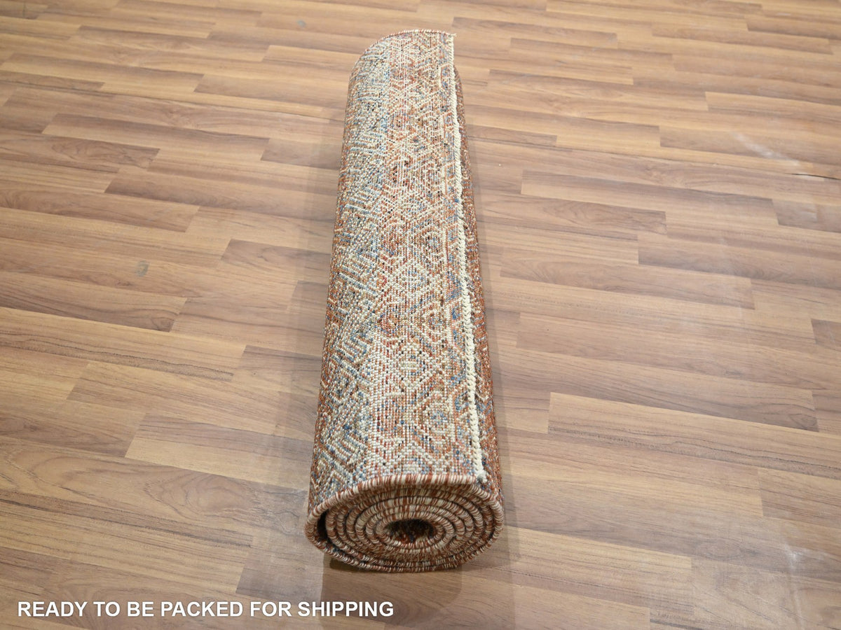 Modern / Contemporary hand-knotted wool runner in Red, 2'7" x 9'11" — SKU O076407 (view 5)