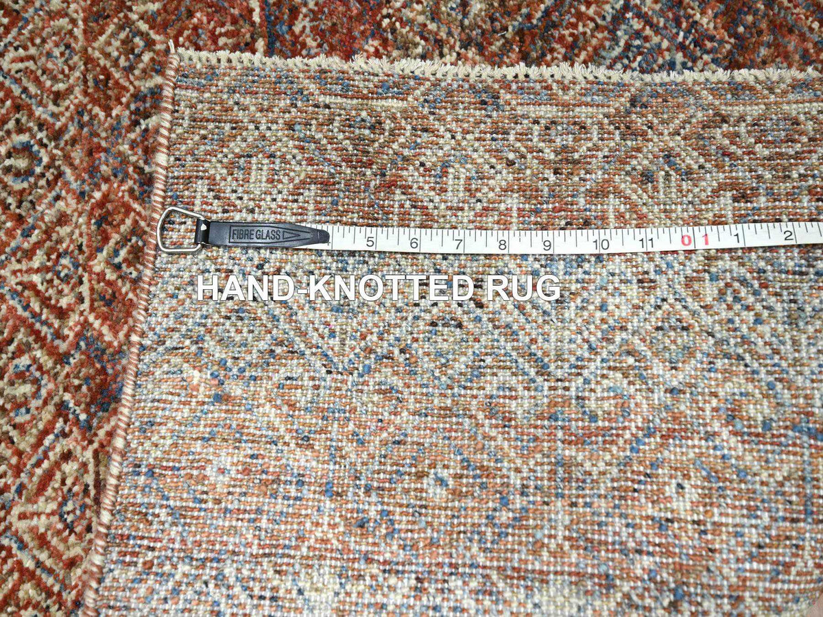 Modern / Contemporary hand-knotted wool runner in Red, 2'7" x 9'11" — SKU O076407 (view 7)