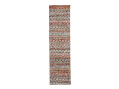 Modern / Contemporary hand-knotted wool runner in Red, 2'7" x 10' — SKU O076408