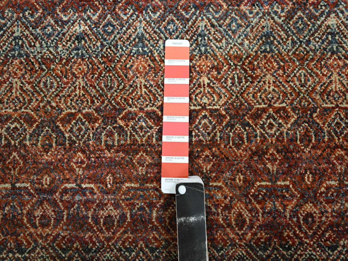 Modern / Contemporary hand-knotted wool runner in Red, 2'7" x 10' — SKU O076408 (view 4)