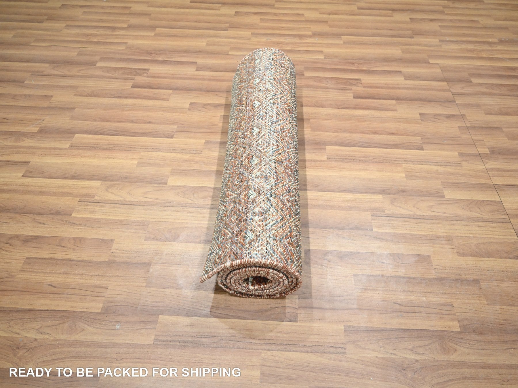 Modern / Contemporary hand-knotted wool runner in Red, 2'7" x 10' — SKU O076408 (view 5)