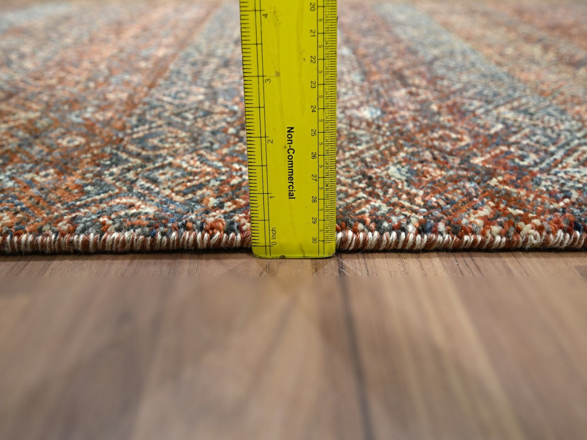 Modern / Contemporary hand-knotted wool runner in Red, 2'7" x 10' — SKU O076408 (view 6)