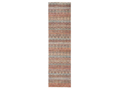 Modern / Contemporary hand-knotted wool runner in Red, 2'7" x 9'11" — SKU O076409