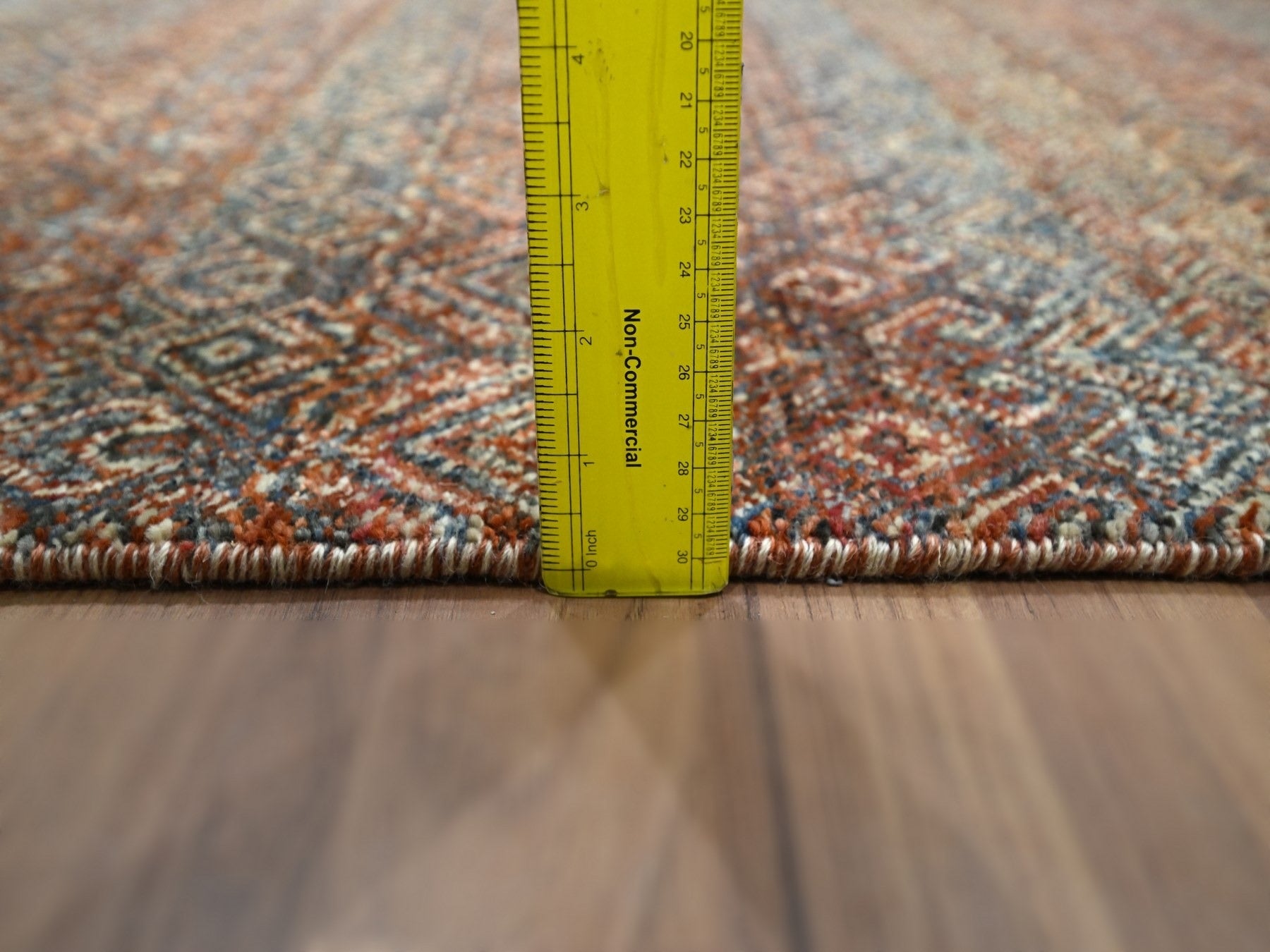 Modern / Contemporary hand-knotted wool runner in Red, 2'7" x 9'11" — SKU O076409 (view 6)