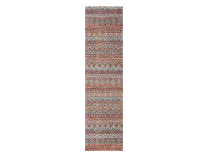 Modern / Contemporary hand-knotted wool runner in Red, 2'7" x 10' — SKU O076410