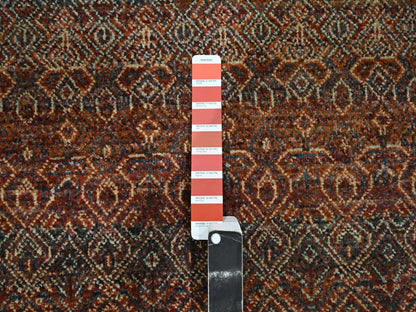 Modern / Contemporary hand-knotted wool runner in Red, 2'7" x 10' — SKU O076410 (view 4)