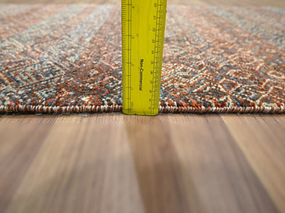 Modern / Contemporary hand-knotted wool runner in Red, 2'7" x 10' — SKU O076410 (view 6)