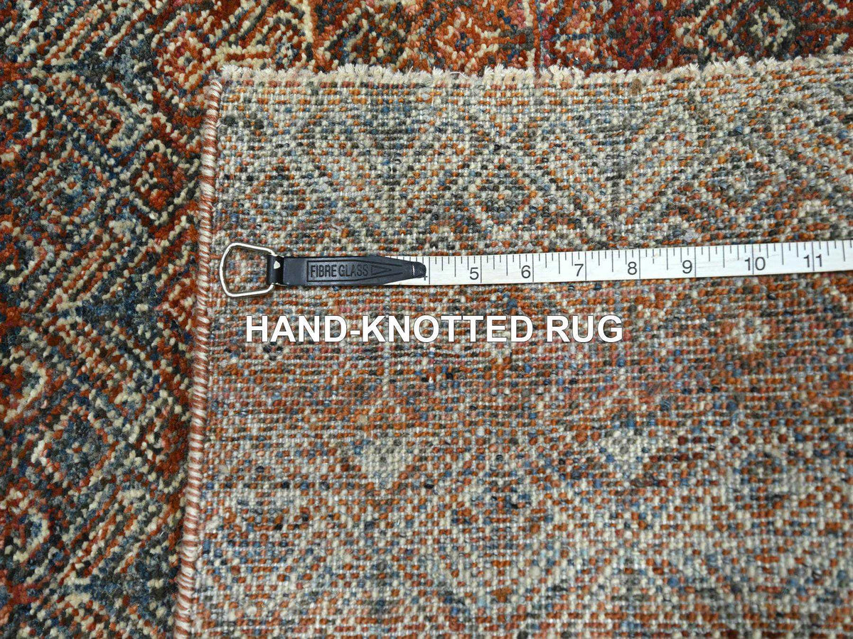 Modern / Contemporary hand-knotted wool runner in Red, 2'7" x 10' — SKU O076410 (view 7)