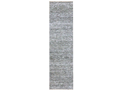 Modern / Contemporary hand-knotted wool runner in Gray, 2'7" x 9'10" — SKU O076411