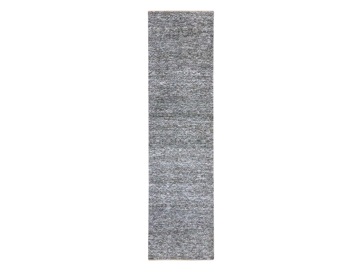 Modern / Contemporary hand-knotted wool runner in Gray, 2'7" x 9'10" — SKU O076412