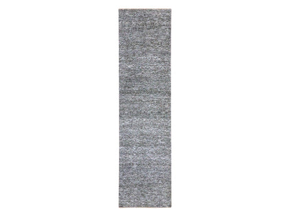 Modern / Contemporary hand-knotted wool runner in Gray, 2'7" x 9'10" — SKU O076412