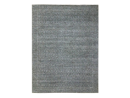 Agra Modern / Contemporary hand-knotted wool rug in Gray, 9'2" x 12'1" — SKU O076426