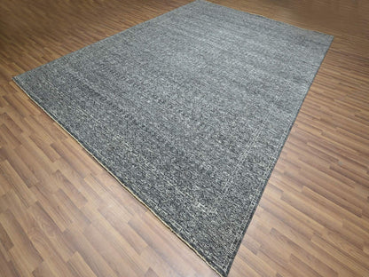 Agra Modern / Contemporary hand-knotted wool rug in Gray, 9'2" x 12'1" — SKU O076426 (view 3)