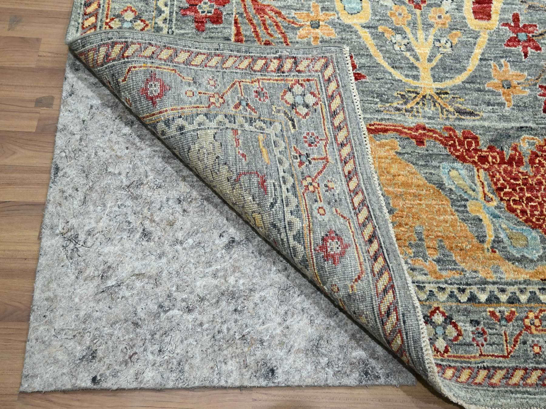 Tribal & Geometric hand-knotted wool rug in Gray, 7'11" x 10' — SKU O076433 (view 4)