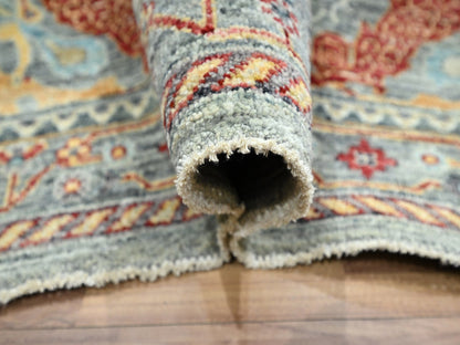 Tribal & Geometric hand-knotted wool rug in Gray, 7'11" x 10' — SKU O076433 (view 5)