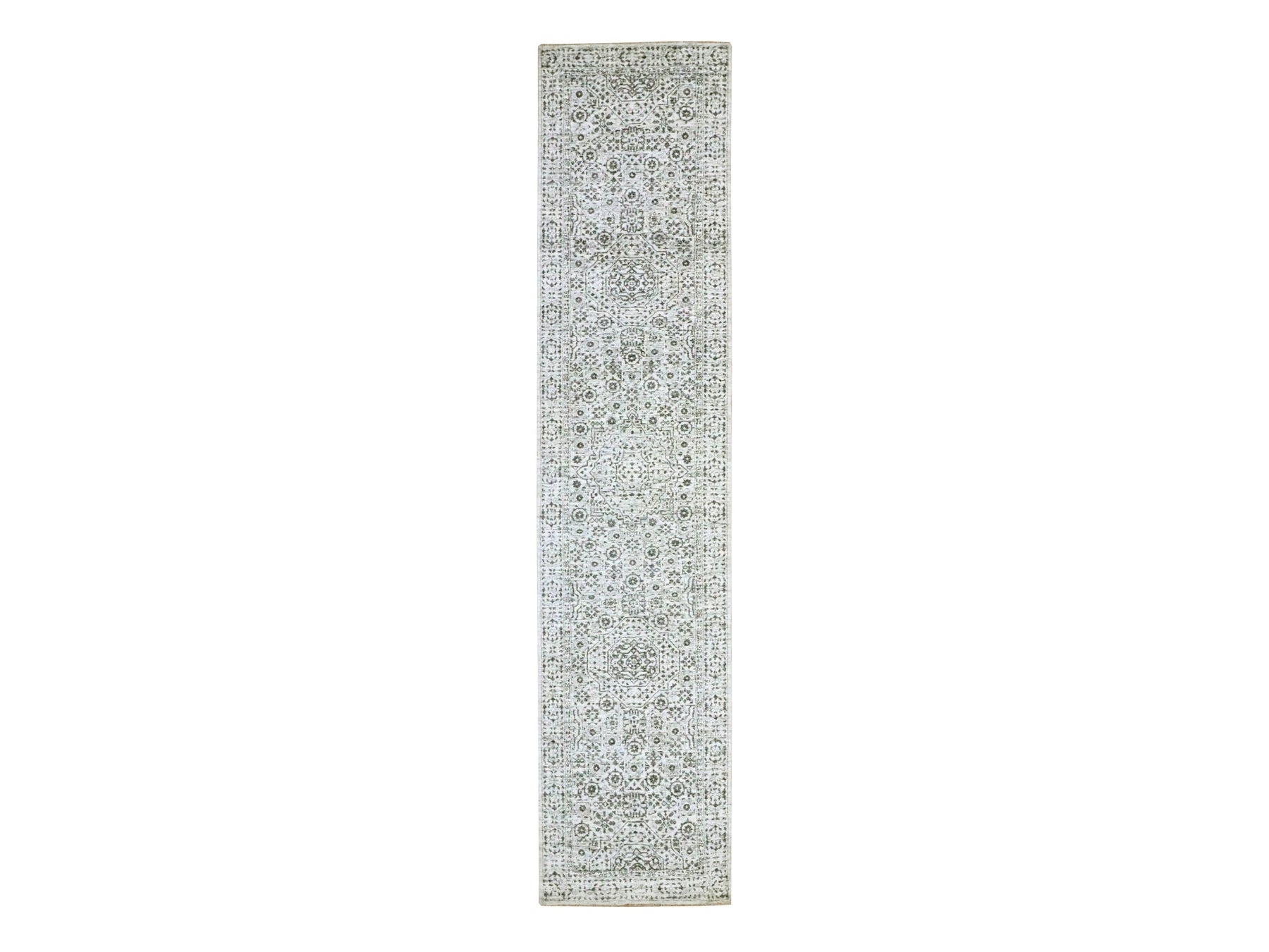 Mamluk Mamluk hand-knotted wool runner in Ivory, 2'7" x 12' — SKU O076437