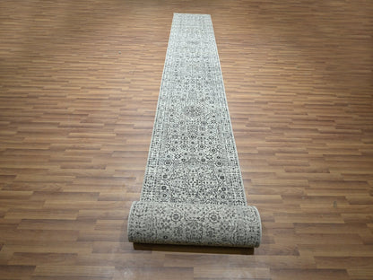 Mamluk Mamluk hand-knotted wool runner in Ivory, 2'8" x 26' — SKU O076438 (view 2)
