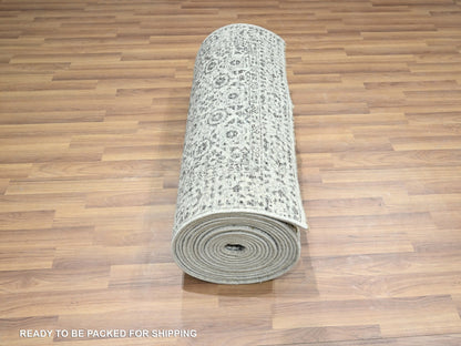 Mamluk Mamluk hand-knotted wool runner in Ivory, 2'8" x 26' — SKU O076438 (view 5)