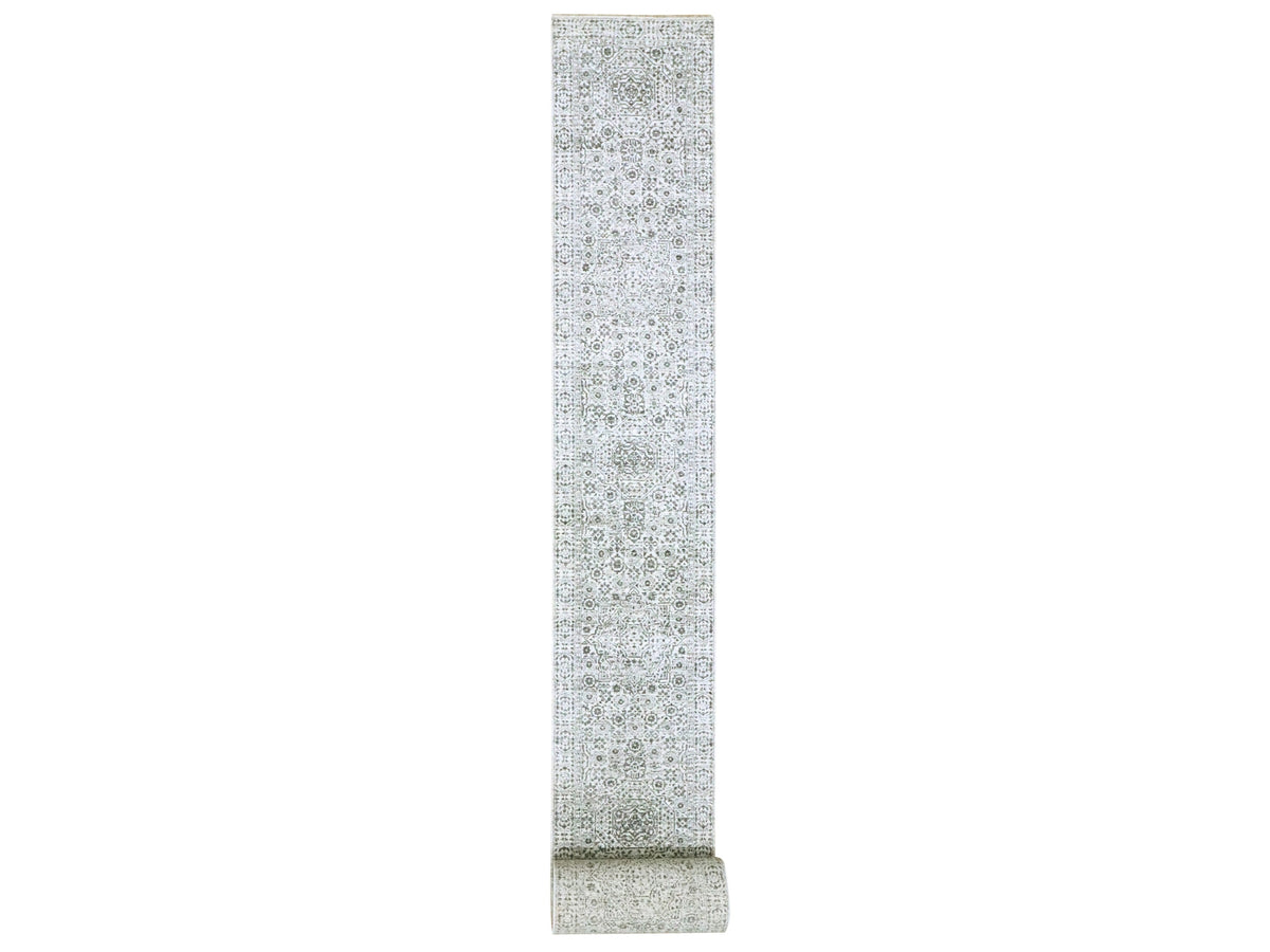 Mamluk Mamluk hand-knotted wool runner in Ivory, 2'6" x 30' — SKU O076439