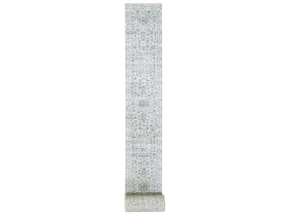 Mamluk Mamluk hand-knotted wool runner in Ivory, 2'6" x 30' — SKU O076439