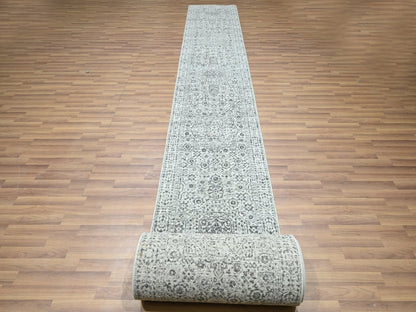 Mamluk Mamluk hand-knotted wool runner in Ivory, 2'6" x 30' — SKU O076439 (view 2)